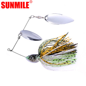 SUNMILE Fishing Spinnerbait Lures 14g Double Willow Blade Spinner Baits for Bass Pike Tiger Muskie Metal Jig Lure