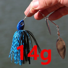 Load image into Gallery viewer, SUNMILE Fishing Spinnerbait Lures 14g Double Willow Blade Spinner Baits for Bass Pike Tiger Muskie Metal Jig Lure