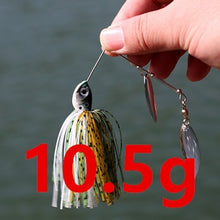 Load image into Gallery viewer, SUNMILE Fishing Spinnerbait Lures 14g Double Willow Blade Spinner Baits for Bass Pike Tiger Muskie Metal Jig Lure