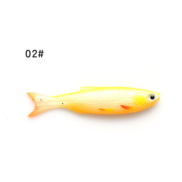 W.P.E Soft Lure 1pcs 9cm 7g 3D Eyes Soft Bait Silicone Rubber Body Swimbait Shad Crankbait Minnow Worms Wobblers Jig Bass Tackle