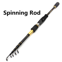 Load image into Gallery viewer, Lowest profit 1.8m 2.1m 2.4m 2.7m Carbon Fishing Rod Telescopic Casting Spinning Fishing Rod Travel Fishing Tackle lure rod