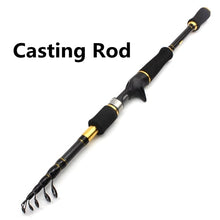 Load image into Gallery viewer, Lowest profit 1.8m 2.1m 2.4m 2.7m Carbon Fishing Rod Telescopic Casting Spinning Fishing Rod Travel Fishing Tackle lure rod