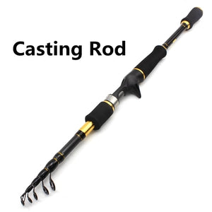 Lowest profit 1.8m 2.1m 2.4m 2.7m Carbon Fishing Rod Telescopic Casting Spinning Fishing Rod Travel Fishing Tackle lure rod