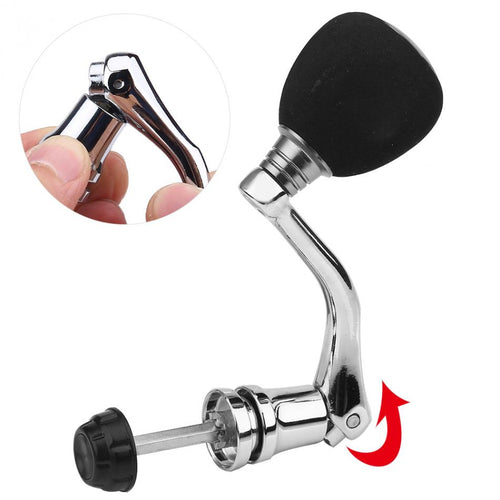 Aluminum Fishing Reel Handle Knob Crank Handle Drum Trolling Baitcasting Folding Crank 2000-6000 Series Spinning Reel Tackle