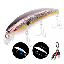 Load image into Gallery viewer, 12.5cm 26g Jerkbait Electric Vibration LED Fishing Light Attractant Lure Twitching Bait Rechargeable Lures Wobblers Minnow Bass