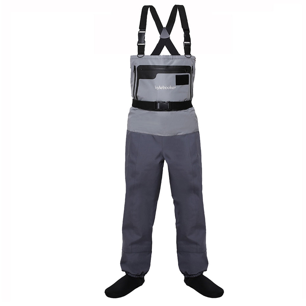 5-Layer Durable Breathable Waterproof Stocking Foot Fly Fishing Chest Waders Pants for Men and Women