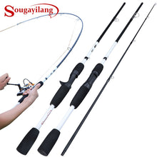 Load image into Gallery viewer, Sougayilang 2 Sections  Carbon Fiber Spinning/Casting Fishing Rod Ultralight Weight Fishing Pole Travel Rod Fishing Tackle Pesca