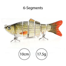 Load image into Gallery viewer, TREHOOK Sinking Wobblers Fishing Lures 10cm 17.5g 6 Multi Jointed Swimbait Hard Artificial Bait Pike/Bass Fishing Lure Crankbait