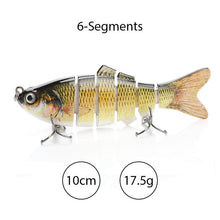 Load image into Gallery viewer, TREHOOK Sinking Wobblers Fishing Lures 10cm 17.5g 6 Multi Jointed Swimbait Hard Artificial Bait Pike/Bass Fishing Lure Crankbait