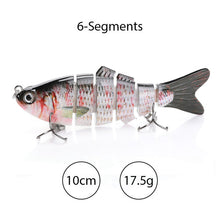 Load image into Gallery viewer, TREHOOK Sinking Wobblers Fishing Lures 10cm 17.5g 6 Multi Jointed Swimbait Hard Artificial Bait Pike/Bass Fishing Lure Crankbait