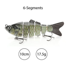 Load image into Gallery viewer, TREHOOK Sinking Wobblers Fishing Lures 10cm 17.5g 6 Multi Jointed Swimbait Hard Artificial Bait Pike/Bass Fishing Lure Crankbait