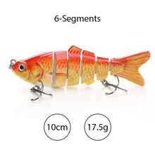 Load image into Gallery viewer, TREHOOK Sinking Wobblers Fishing Lures 10cm 17.5g 6 Multi Jointed Swimbait Hard Artificial Bait Pike/Bass Fishing Lure Crankbait