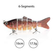 Load image into Gallery viewer, TREHOOK Sinking Wobblers Fishing Lures 10cm 17.5g 6 Multi Jointed Swimbait Hard Artificial Bait Pike/Bass Fishing Lure Crankbait