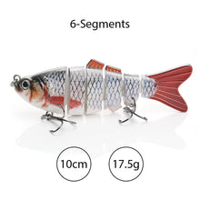 Load image into Gallery viewer, TREHOOK Sinking Wobblers Fishing Lures 10cm 17.5g 6 Multi Jointed Swimbait Hard Artificial Bait Pike/Bass Fishing Lure Crankbait