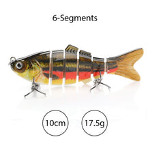 Load image into Gallery viewer, TREHOOK Sinking Wobblers Fishing Lures 10cm 17.5g 6 Multi Jointed Swimbait Hard Artificial Bait Pike/Bass Fishing Lure Crankbait