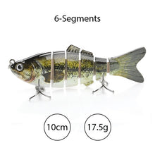 Load image into Gallery viewer, TREHOOK Sinking Wobblers Fishing Lures 10cm 17.5g 6 Multi Jointed Swimbait Hard Artificial Bait Pike/Bass Fishing Lure Crankbait