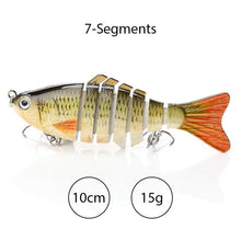 Load image into Gallery viewer, TREHOOK Sinking Wobblers Fishing Lures 10cm 17.5g 6 Multi Jointed Swimbait Hard Artificial Bait Pike/Bass Fishing Lure Crankbait