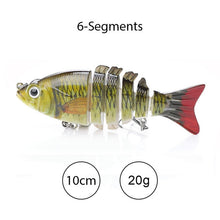 Load image into Gallery viewer, TREHOOK Sinking Wobblers Fishing Lures 10cm 17.5g 6 Multi Jointed Swimbait Hard Artificial Bait Pike/Bass Fishing Lure Crankbait