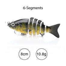 Load image into Gallery viewer, TREHOOK Sinking Wobblers Fishing Lures 10cm 17.5g 6 Multi Jointed Swimbait Hard Artificial Bait Pike/Bass Fishing Lure Crankbait