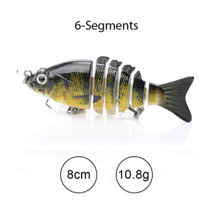 TREHOOK Sinking Wobblers Fishing Lures 10cm 17.5g 6 Multi Jointed Swimbait Hard Artificial Bait Pike/Bass Fishing Lure Crankbait