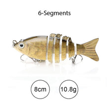 Load image into Gallery viewer, TREHOOK Sinking Wobblers Fishing Lures 10cm 17.5g 6 Multi Jointed Swimbait Hard Artificial Bait Pike/Bass Fishing Lure Crankbait