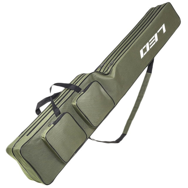 Leo Fishing Bags 130Cm Foldable Multi-Purpose Fishing Bags Fishing Rod Bags Zipped Case Fishing Tackle Bags Pouch Holder