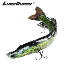 Load image into Gallery viewer, 15cm 27g Professional Crocodile Fishing Lures 9 Segments Lifelike Pike Bait Fishing Tackle Crankbaits Hard Jointed Baits Wobbler