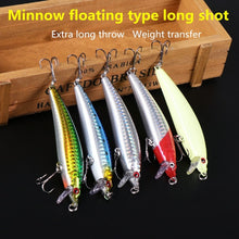 Load image into Gallery viewer, Bait Floating Water Small Step Fishing Far Into The Water Bait 3D Eye Hard Bait Set Strong Penetration Force Bell Fishing Tackle