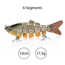 Load image into Gallery viewer, TREHOOK Sinking Wobblers Fishing Lures 10cm 17.5g 6 Multi Jointed Swimbait Hard Artificial Bait Pike/Bass Fishing Lure Crankbait