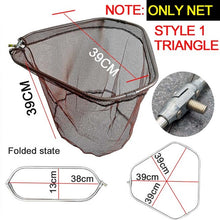 Load image into Gallery viewer, Fishing landing hand Nets 4M 3M 2.1M Folding Carbon rod Nylon Collapsible steel Tackle  tank Hole Depth Dipfor fishing