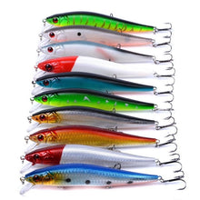 Load image into Gallery viewer, 10pcs hard lure set 23g 14cm iscas artificiai Hard Bait Minnow Fishing Lures Wobbler Crankbait 11.5cm 14g Fishing Crankbait lure