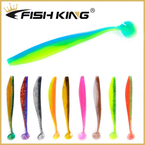 FISH KING Fishing Lure Soft Lure Shad Silicone Bait 90mm 120mm 160mm T-tail Wobblers Swimbait Odor Attractant Artificial Bait