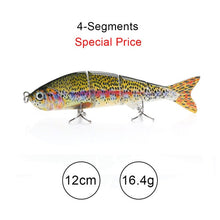 Load image into Gallery viewer, TREHOOK Sinking Wobblers Fishing Lures 10cm 17.5g 6 Multi Jointed Swimbait Hard Artificial Bait Pike/Bass Fishing Lure Crankbait