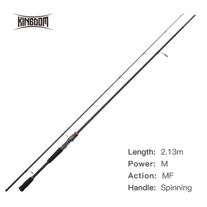 Kingdom Fishing Rod Lure Fishing 2&3 Sections 1.95/1.98/2.13/2.4/2.7/3.0m ML M MH Power Good Quality Straight For Bass Perch