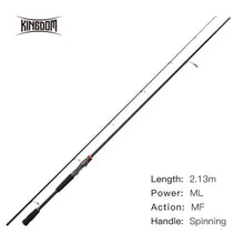 Load image into Gallery viewer, Kingdom Fishing Rod Lure Fishing 2&amp;3 Sections 1.95/1.98/2.13/2.4/2.7/3.0m ML M MH Power Good Quality Straight For Bass Perch