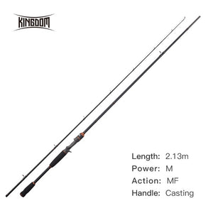 Kingdom Fishing Rod Lure Fishing 2&3 Sections 1.95/1.98/2.13/2.4/2.7/3.0m ML M MH Power Good Quality Straight For Bass Perch