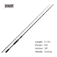 Load image into Gallery viewer, Kingdom Fishing Rod Lure Fishing 2&amp;3 Sections 1.95/1.98/2.13/2.4/2.7/3.0m ML M MH Power Good Quality Straight For Bass Perch