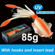 Load image into Gallery viewer, SUNMILE Fishing Soft Lure 20g/60g/80g/100g/120g/150g 15cmm/20cm Luminous/UV Squid Jig Fishing Lures For Sea Fishing Wobbler Bait