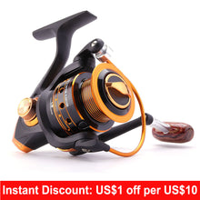 Load image into Gallery viewer, Spinning Fishing Reel 12BB + 1 Bearing Balls 500-9000 Series Metal Coil Spinning Reel Boat Rock Fishing Wheel