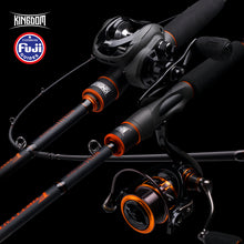 Load image into Gallery viewer, Kingdom Fishing Rod Reel Combo Baitcasting Spinning 2&amp;3 Sections Fuji Rod Lightweight Spinning&amp;Casting Reel For Pike Fishing Etc