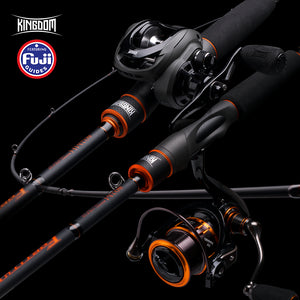 Kingdom Fishing Rod Reel Combo Baitcasting Spinning 2&3 Sections Fuji Rod Lightweight Spinning&Casting Reel For Pike Fishing Etc