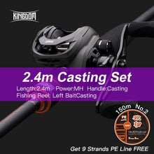 Load image into Gallery viewer, Kingdom Fishing Rod Reel Combo Baitcasting Spinning 2&amp;3 Sections Fuji Rod Lightweight Spinning&amp;Casting Reel For Pike Fishing Etc