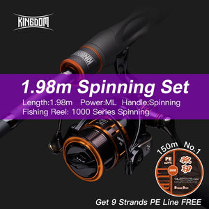 Kingdom Fishing Rod Reel Combo Baitcasting Spinning 2&3 Sections Fuji Rod Lightweight Spinning&Casting Reel For Pike Fishing Etc