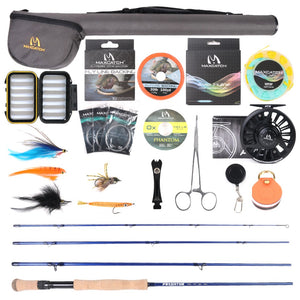 Maximumcatch Saltwater Fly Fishing Full Kit 9ft 8-12wt Fly Fishing Rod CNC-machined Aluminum Fly Reel