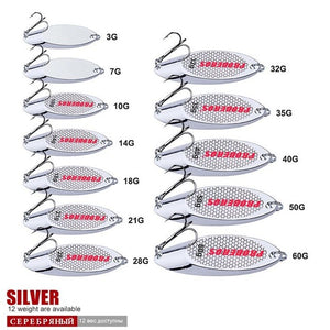 Fishing metal spoon bait 3g-60 metal carp bait Luya sequins oblique silver bait hook metal bait fishing Hard Lure Deep Squat Kil