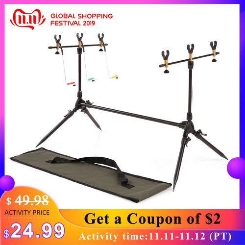 Lixada Adjustable Carp Fishing Rod Pod Stand Fishing Pole Pod  Holder Retractable Fishing Tackle Fishing Accessory