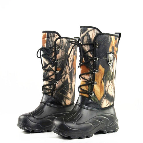 Outdoor Snow Boots Army Tactical Knee-High Camo Wellington Boots Camo Camping Hiking Hunting Shoes Fishing Waders Waterproof
