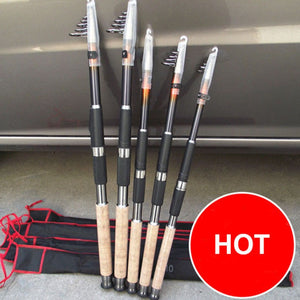 2.1M 2.4M 2.7M 3.0M 3.6M Portable Telescopic Fishing Rod Spinning Fish Hand Fishing Tackle Sea Rod Ocean Rod