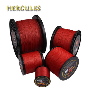 Hercules Braided Fishing Line 8 Strands Red 100M 300M 500M 1000M 1500M 2000M Saltwater Fishing Cord linha multifilamento 8 fio