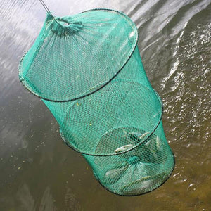 2 Layers Portable Fishing Net Fish Shrimp Mesh Cage Cast Net Fishing Trap Network Foldable Fishing Net Tackle 37 x 30cm